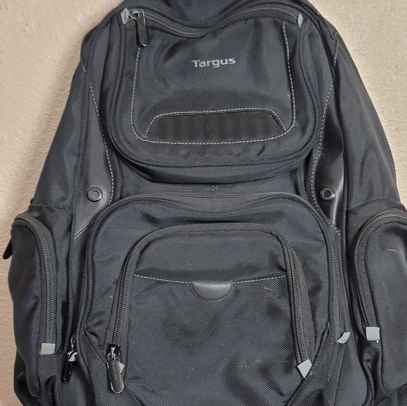 Targus Black Grey Padded Backpack Sport Laptop Bag School Active Travel Camera - Picture 5 of 10